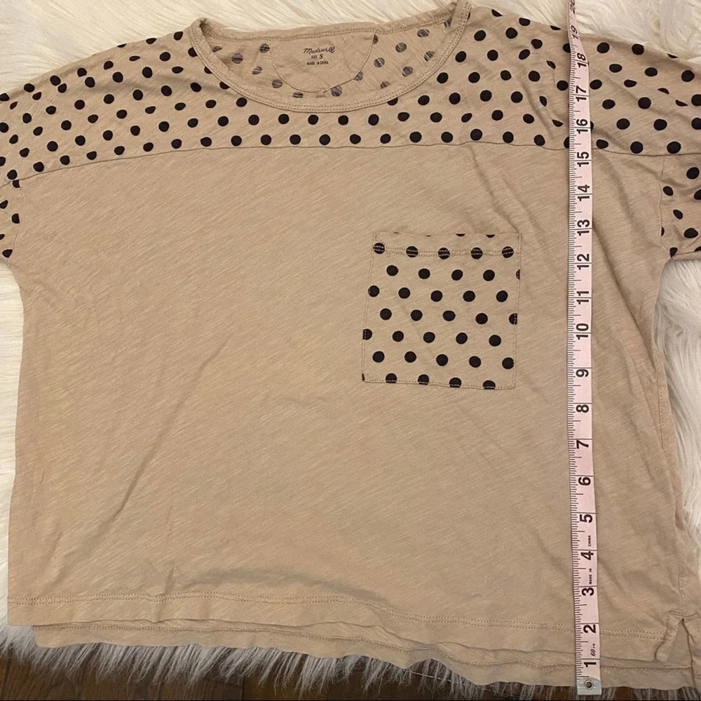 Madewell cream polka dot long sleeve shirt small - Picture 5 of 7